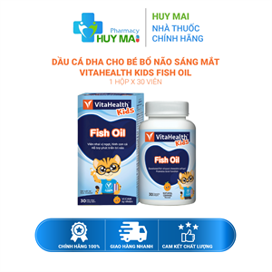 Dầu Cá DHA Cho Bé Bổ Não Sáng Mắt VitaHealth Kids Fish Oil Hộp 30v