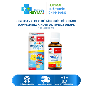 SIRO CANXI CHO BÉ TĂNG SỨC ĐỀ KHÁNG DOPPELHERZ KINDER ACTIVE D3 DROPS 30ML